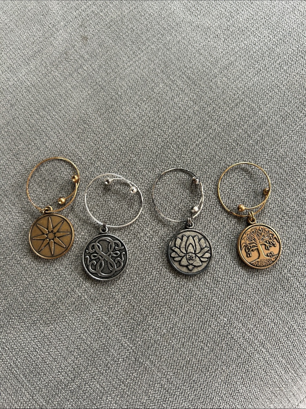 Alex and Ani Gold and Silver Wine Charms (4)